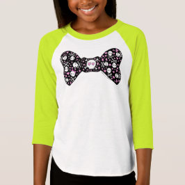 Socker Skull Crossbone Polka punkt Bow Tee Shirt