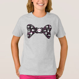 Socker Skull Crossbone Polka punkt Bow Tee Shirt