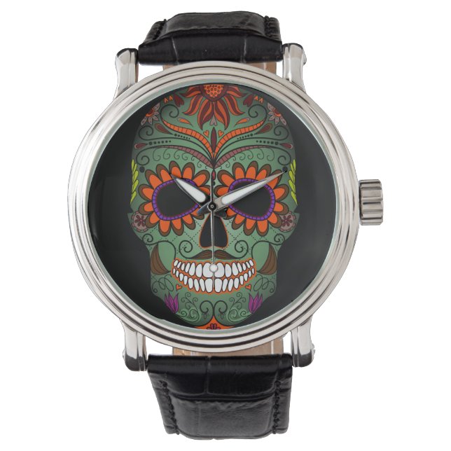 Socker Skull Day of the dead Armbandsur (Framsida)