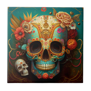 Socker Skull Day of the dead Kakelplatta