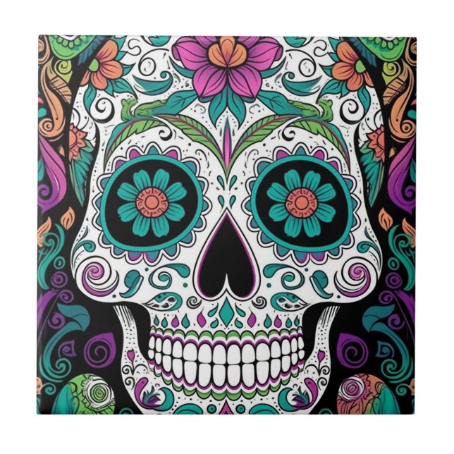 Socker Skull Day of the dead Kakelplatta (Framsidan)