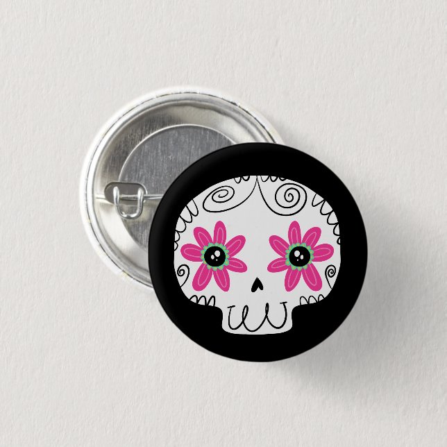 Socker Skull Day of the dead Knapp (Framsida & baksida)