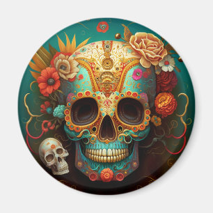 Socker Skull Day of the dead Magnet