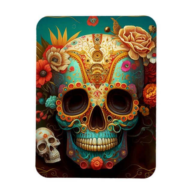 Socker Skull Day of the dead Magnet (Vertikal)
