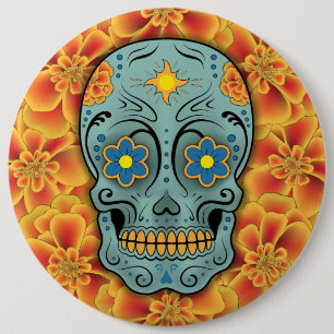 Socker Skull - Day of the dead (Marigold) Knapp