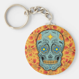 Socker Skull - Day of the dead (Marigold) Nyckelring