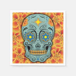Socker Skull - Day of the dead (Marigold) Pappersservett