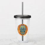 Socker Skull - Day of the dead (Marigold) Vatten B Take Away Mugg<br><div class="desc">Det här är en dekorativ sockerskull med Marigold Flowers,  Blue Daises och Sol som lyser på ett lysande sätt.</div>