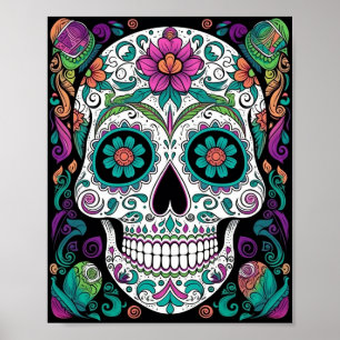Socker Skull Day of the dead Poster