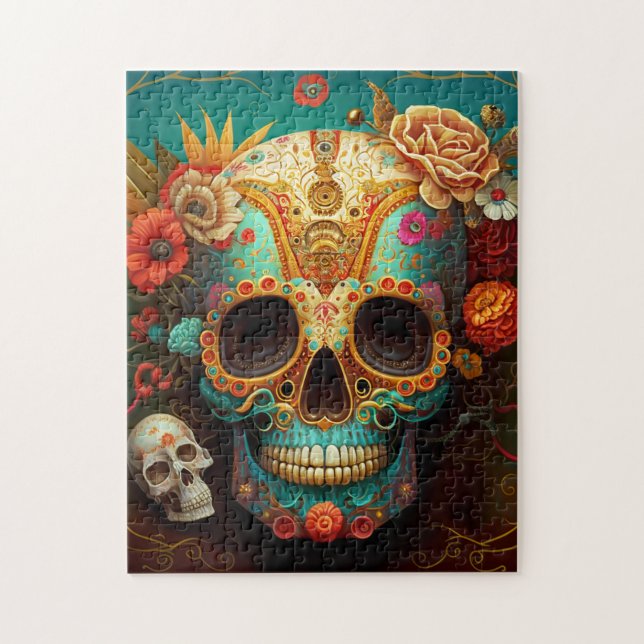 Socker Skull Day of the dead Pussel (Vertikal)