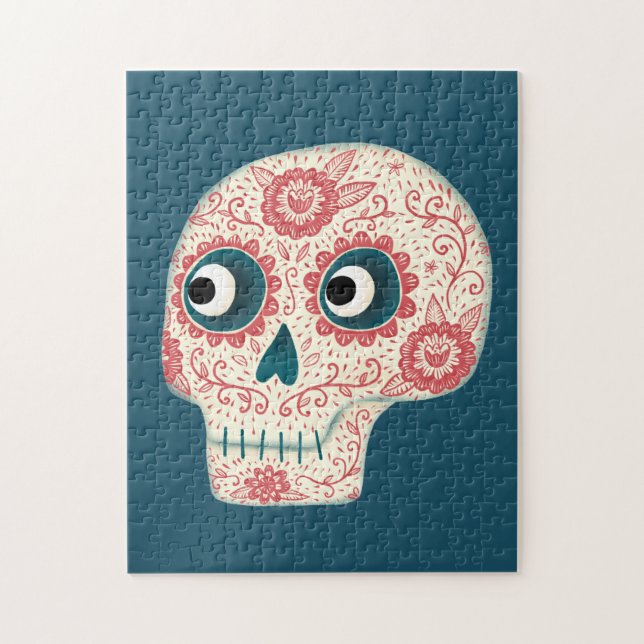 Socker Skull Day of the dead Pussel (Vertikal)