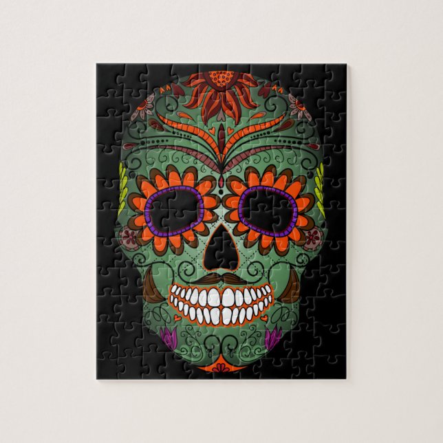 Socker Skull Day of the dead Pussel (Vertikal)