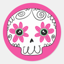 Socker Skull Day of the dead Runt Klistermärke