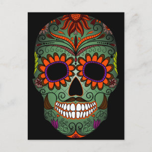 Socker Skull Day of the dead Vykort