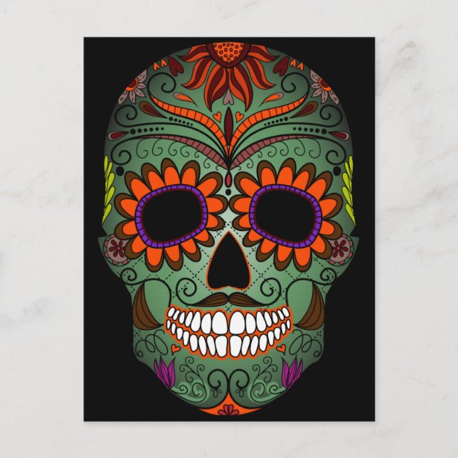 Socker Skull Day of the dead Vykort (Framsida)