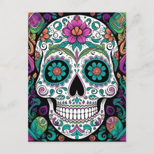 Socker Skull Day of the dead Vykort