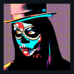 Socker Skull Girl Day of the dead Pop Art Poster<br><div class="desc">Sockerskullflicka med top hat Day of the dead Pop Art Poster</div>