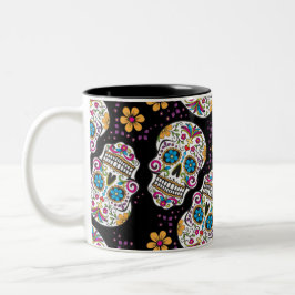 Socker Skull Halloween Black Två-Tonad Mugg