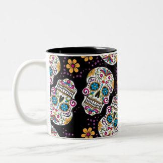 Socker Skull Halloween Black Två-Tonad Mugg
