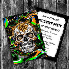 Socker Skull Halloween Inbjudningar