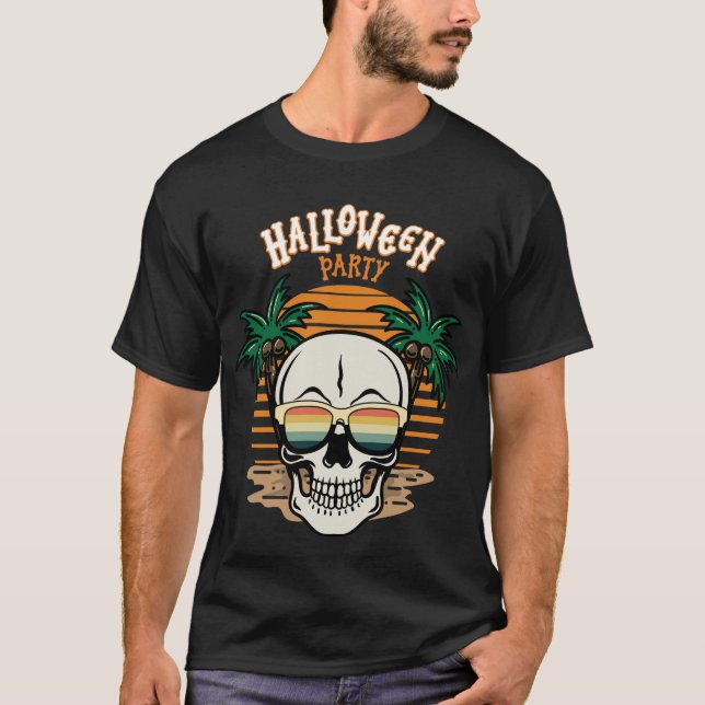 Socker Skull Halloween Manar T-Shirt (Framsida)