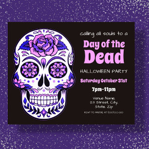 Socker Skull Inbjudan till Day of the dead Hallo