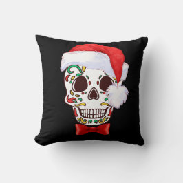 Socker Skull Julfyllning med Santa Hat Kudde
