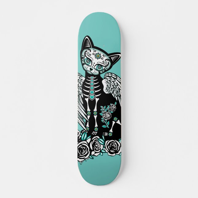 Socker Skull Kattunge Mini Skateboard Bräda 18,5 Cm (Framsida)