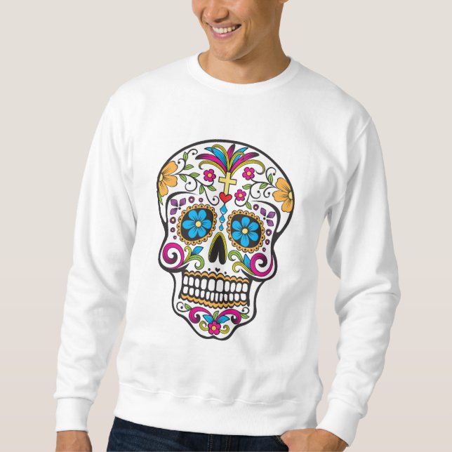 Socker Skull Lång Ärmad Tröja (Framsida)