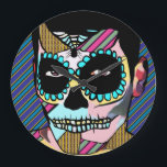 Socker Skull Man Day of the dead Pop Art Stor Klocka<br><div class="desc">Socker Skull Man Day of the dead Pop Art Large Clock</div>