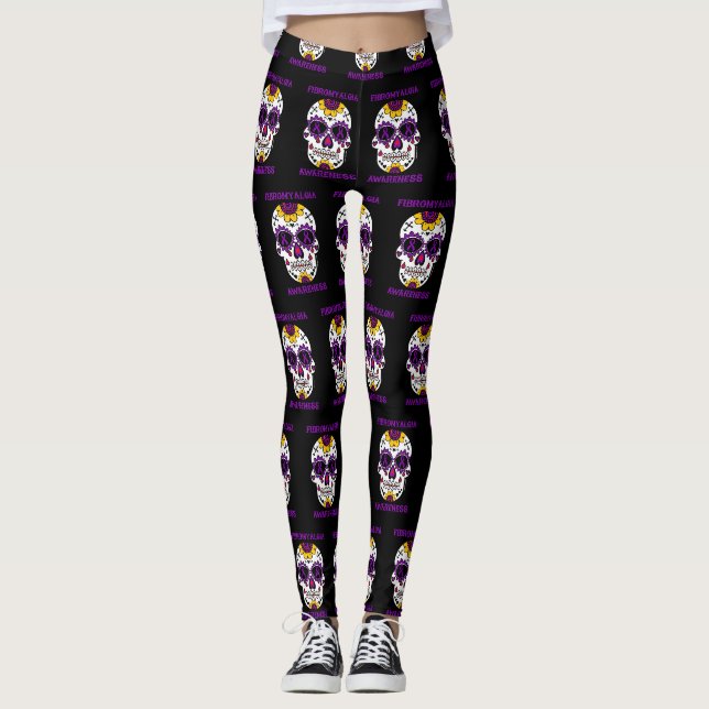 Socker Skull/Medvetenhet ...Fibro Leggings (Framsida)