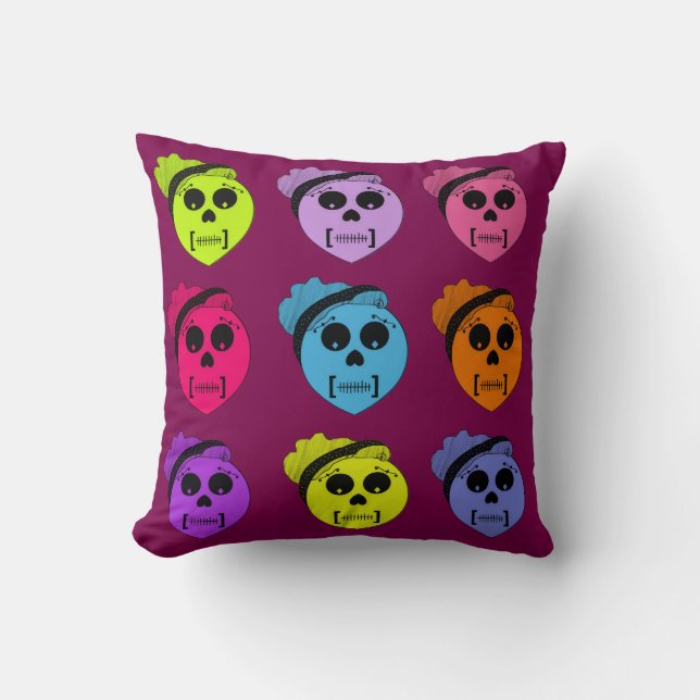 Socker Skull Mönster Kudde (Framsida)