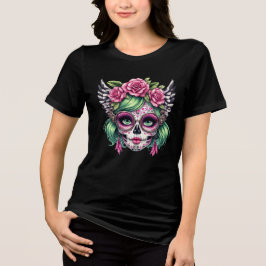 Socker Skull Nerd Big Glasses Blommigt Krona T Shirt