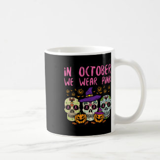 Socker Skull Oktober Rosa Breast Cancer Awareness Kaffemugg