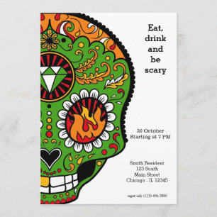 Socker Skull party Inbjudningar