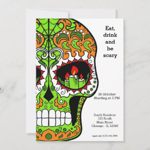 Socker Skull party Inbjudningar
