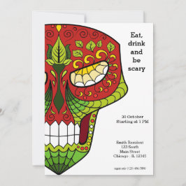 Socker Skull party Inbjudningar