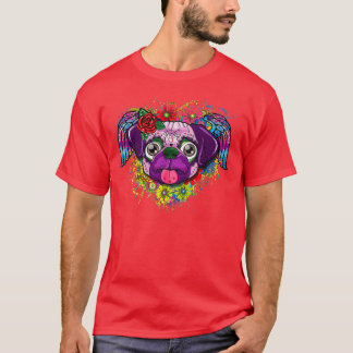 Socker Skull Pug Mamma Day of the dead T Shirt