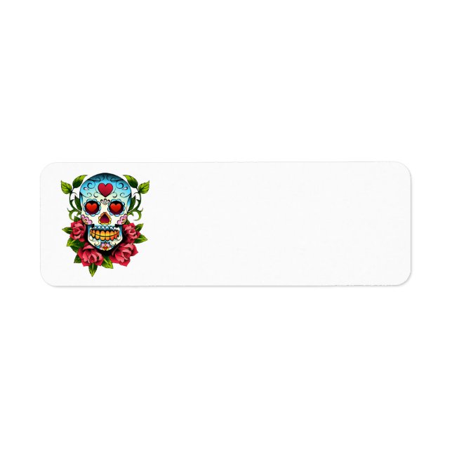 Socker Skull Returadress Etikett (Framsidan)