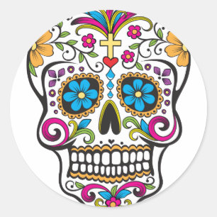 Socker Skull Runt Klistermärke