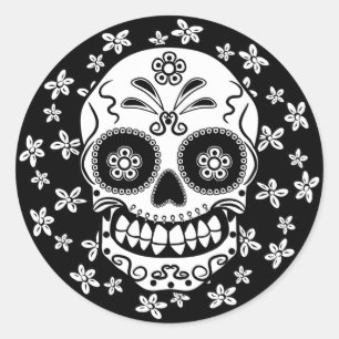 Socker Skull Runt Klistermärke