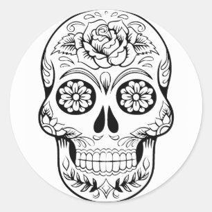 Socker Skull Runt Klistermärke