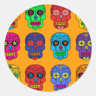 Socker Skull Runt Klistermärke