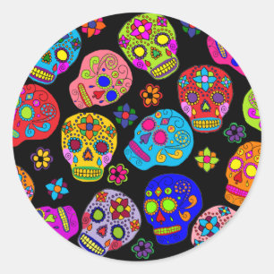 Socker Skull Runt Klistermärke