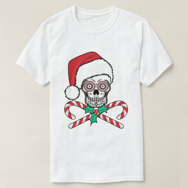 Socker Skull Santa T Shirt (Design framsida)