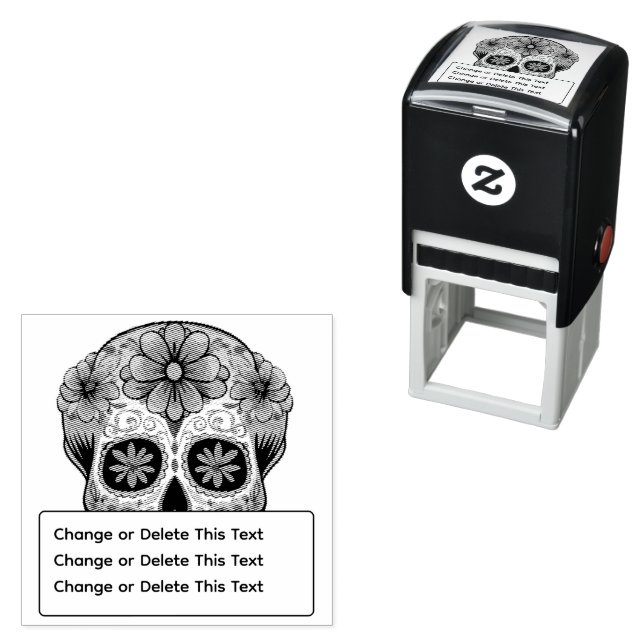 Socker Skull Självfärgande Stämpel (In Situ)