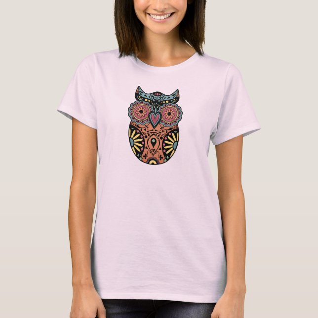 Socker Skull Uggla Färg T-shirt (Framsida)