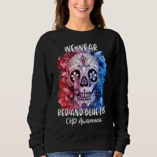 Socker Skull Vi Bära Red Blue Chd Awareness T Shirt
