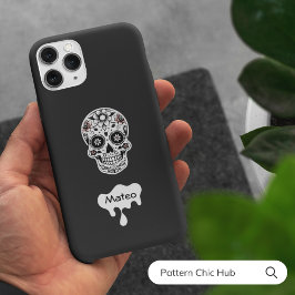 Socker Skullblommor Halloween Cute Benice Black