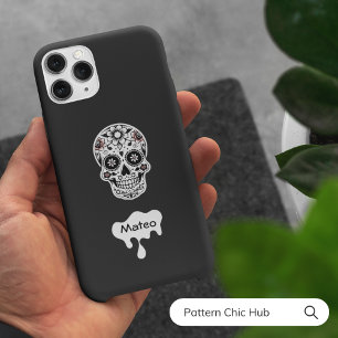Socker Skullblommor Halloween Cute Benice Black